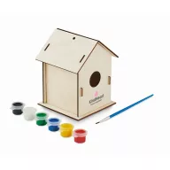   Set de pictat casuta de pasari, 2401E15510, Everestus, 10x10x13 cm, Lemn, Natur