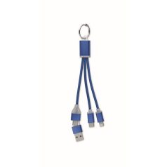   Cablu de incarcare 4-in-1, 2401E15410, Everestus, 17x2.4x1.7 cm, Plastic, Albastru royal