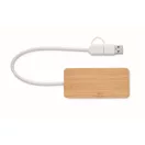 Hub usb cu 3 porturi, 2401E15568, Everestus, 87x40x15 cm, Bambus, Natur