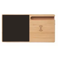   Incarcator wireless 15 W cu incalzitor pentru cana, 2401E15352, Everestus, 9.7x18.4x1.4 cm, Bambus, Natur