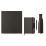   Set cadou lux 3 piese, cu termos 500 ml, agenda si pix, 2401E15897, Everestus, 30x8x28 cm, Otel, Hartie, Negru