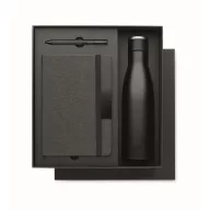  Set cadou lux 3 piese, cu termos 500 ml, agenda si pix, 2401E15897, Everestus, 30x8x28 cm, Otel, Hartie, Negru