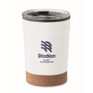 Cana de voiaj 300 ml, 2401E15445, Everestus, Ø8.5x12 cm, Otel, Polipropilena, Alb