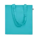 Sacosa de cumparaturi, 2509E16546, Everestus, 38x9x42 cm, Bumbac, Albastru turcoaz