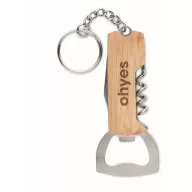   Breloc cu desfacator 3-in-1, 2401E16082, Everestus, 13.3x3.6 cm, Bambus, Natur