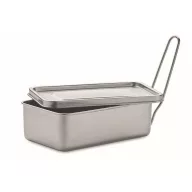   Caserola pentru pranz, 750 ml, 2401E15495, Everestus, 18x11x6 cm, Otel, Argintiu