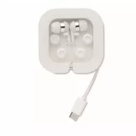   Casti audio In ear, cu fir, 2401E15473, Everestus, 70x70x19 cm, Plastic, Alb