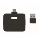 Hub usb cu 4 porturi, 2401E15564, Everestus, 5.3x4.3x1 cm, Plastic, Negru