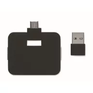   Hub usb cu 4 porturi, 2401E15564, Everestus, 5.3x4.3x1 cm, Plastic, Negru