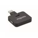 Hub usb cu 4 porturi, 2401E15564, Everestus, 5.3x4.3x1 cm, Plastic, Negru