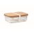 Caserola pentru pranz, 830 ml, 2401E15472, Everestus, 19x14x6 cm, Sticla, Transparent