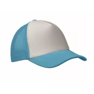   Sapca trucker, Unisex, 2502E14086, Everestus, Poliester, Alb, Albastru turcoaz