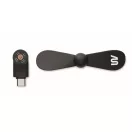 Ventilator portabil USB-C, 2410E25449, Everestus, 8.8 x 3.5 x 3.7 cm, Plastic, Negru