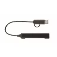   Hub usb, 2410E22359, Everestus, 1.7 x 0.7 x 9.5 cm, Aluminiu, Negru