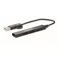   Hub usb, 2410E22359, Everestus, 1.7 x 0.7 x 9.5 cm, Aluminiu, Negru