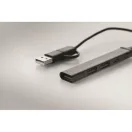 Hub usb, 2410E22359, Everestus, 1.7 x 0.7 x 9.5 cm, Aluminiu, Negru