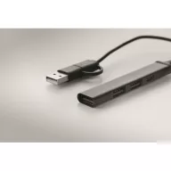   Hub usb, 2410E22359, Everestus, 1.7 x 0.7 x 9.5 cm, Aluminiu, Negru