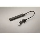 Hub usb, 2410E22359, Everestus, 1.7 x 0.7 x 9.5 cm, Aluminiu, Negru