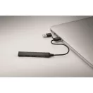 Hub usb, 2410E22359, Everestus, 1.7 x 0.7 x 9.5 cm, Aluminiu, Negru