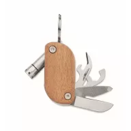   Briceag de buzunar cu 9 functii, 2410E22230, Everestus, 6 x 3 x 2 cm, Lemn, Natur