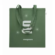   Sacosa de cumparaturi, 2410E24805, Everestus, 38 x 42 cm, Bumbac, Verde inchis
