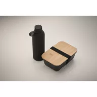   Set caserola si sticla termos, 900 ml, 2410E21924, Everestus, 22 x 23 x 7 cm, Otel, Negru