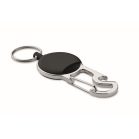 Breloc cu suport ecuson, 2410E23400, Everestus, 10 x 3.5 x 0.8 cm, ABS, Negru