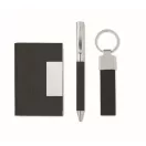 Set instrumente de scris, 2410E24669, Everestus, 16 x 16 x 2.7 cm, rPET, Negru