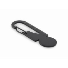   Breloc token multifunctional, 2502E15123, Everestus, 7.5 x 2.9 cm, Otel, Negru