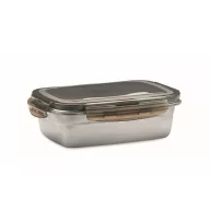   Caserola pranz, 850 ml, 2410E21911, Everestus, 19 x 14 x 6 cm, Otel, Gri Transparent