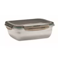   Caserola pranz, 1500 ml, 2410E21910, Everestus, 22.5 x 17 x 7.6 cm, Otel, Gri Transparent