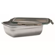   Caserola pranz, 1500 ml, 2410E21910, Everestus, 22.5 x 17 x 7.6 cm, Otel, Gri Transparent