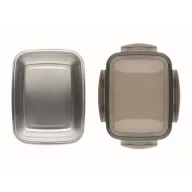  Caserola pranz, 1500 ml, 2410E21910, Everestus, 22.5 x 17 x 7.6 cm, Otel, Gri Transparent