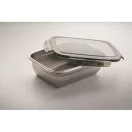Caserola pranz, 1500 ml, 2410E21910, Everestus, 22.5 x 17 x 7.6 cm, Otel, Gri Transparent