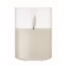 Lumanare in suport, 2410E22164, Everestus, ø7.5 x 10 cm, Sticla, Alb