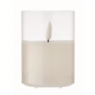   Lumanare in suport, 2410E22164, Everestus, ø7.5 x 10 cm, Sticla, Alb