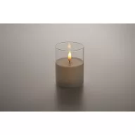   Lumanare in suport, 2410E22164, Everestus, ø7.5 x 10 cm, Sticla, Alb