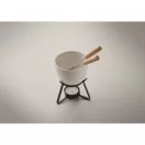 Set fondue ciocolata, pentru 2 persoane, 2410E24584, Everestus, 10 x 10 x 13 cm, Ceramica, Alb