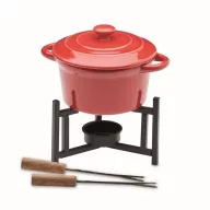   Set fondue branza, pentru 2 persoane, 2410E24585, Everestus, 14 x 13 x 15.5 cm, Ceramica, Rosu