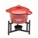 Set fondue branza, pentru 2 persoane, 2410E24585, Everestus, 14 x 13 x 15.5 cm, Ceramica, Rosu