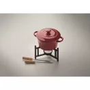 Set fondue branza, pentru 2 persoane, 2410E24585, Everestus, 14 x 13 x 15.5 cm, Ceramica, Rosu