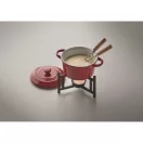 Set fondue branza, pentru 2 persoane, 2410E24585, Everestus, 14 x 13 x 15.5 cm, Ceramica, Rosu