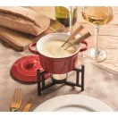 Set fondue branza, pentru 2 persoane, 2410E24585, Everestus, 14 x 13 x 15.5 cm, Ceramica, Rosu