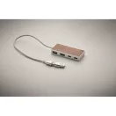 Hub usb 4 porturi, 2502E14514, Everestus, 7.9 x 3.6 x 1.2 cm, Aluminiu, Natur