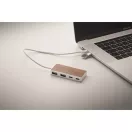 Hub usb 4 porturi, 2502E14514, Everestus, 7.9 x 3.6 x 1.2 cm, Aluminiu, Natur