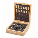 Set accesorii vin cu Sah, 2410E25512, Everestus, 16.5 x 14.5 x 4.5 cm, Bambus, Natur