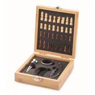   Set accesorii vin cu Sah, 2410E25512, Everestus, 16.5 x 14.5 x 4.5 cm, Bambus, Natur