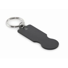   Breloc cu jeton, 2502E15105, Everestus, 6.9 x 2.3 cm, Aluminiu, Negru