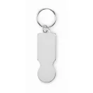 Breloc cu jeton, 2502E15104, Everestus, 6.9 x 2.3 cm, Aluminiu, Argintiu