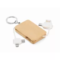   Cablu de incarcare cu breloc, 2502E14463, Everestus, 5.8 x 3.9 x 0.97 cm, Bambus, Natur